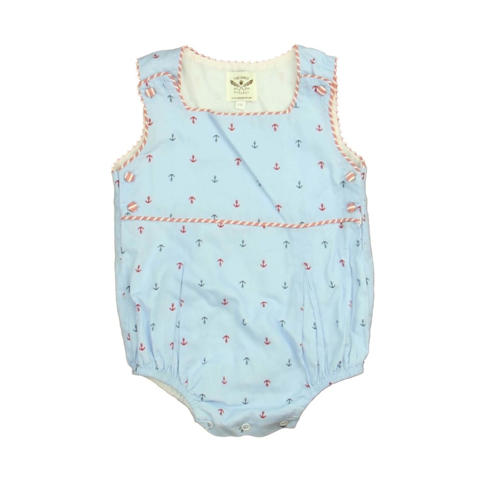 The Oaks Boys Blue Anchors Romper size: 9 Months